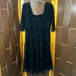 Johnny Wad 4 love and Liberty black lace embroidered midi dress.